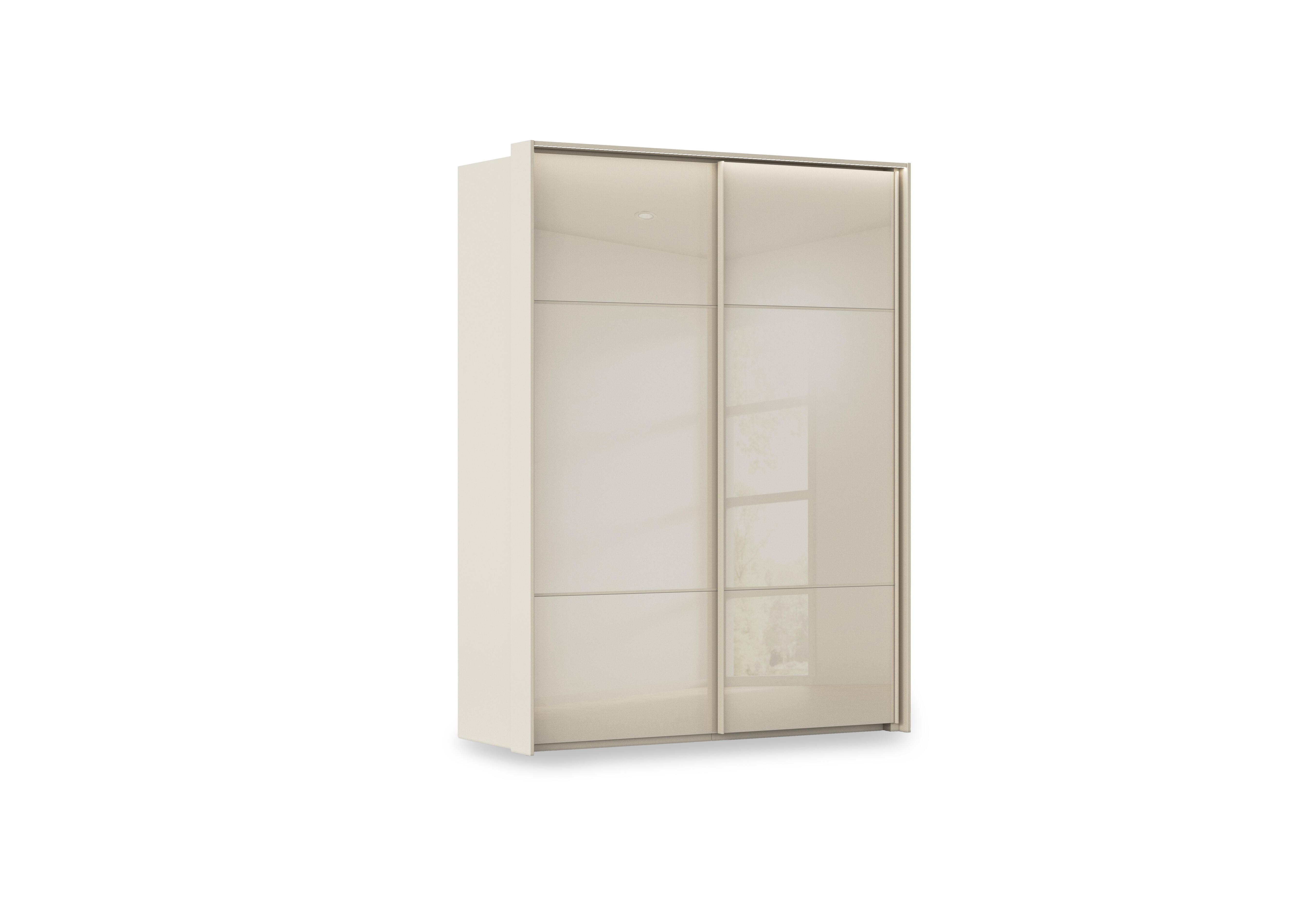 Haven 170cm 2 Door Slider Wardrobe with Glass Doors and Lights in Acg3l  Champagne Champagne Gls on Furniture Village
